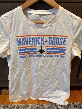 Women’s Top Gun White Graphic Tee